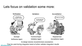 @holdenkarau
Lets focus on validation some more:
*Can be used during integration tests to further validate integration results
 