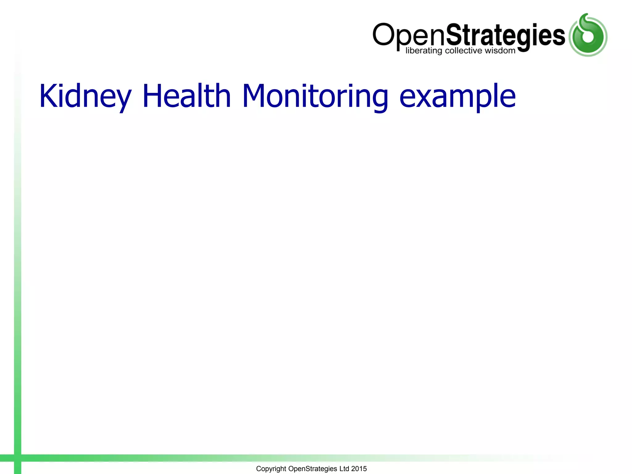Kidney Health Monitoring example
Copyright OpenStrategies Ltd 2015
 