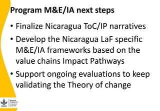 Validating the Nicaragua Dual Purpose Cattle  Value chain Impact Pathway(s) 