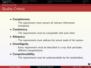 Requirements Validation | PDF