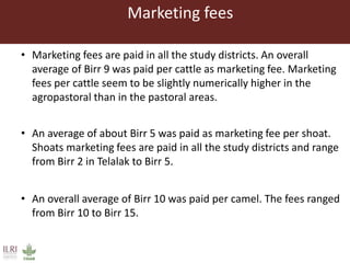 Livestock ownership, market participation and household cash income