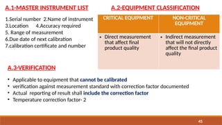 Master Grade Instruments VALIDATION AND CALIBRATION OF PHARMACEUTICAL EQUIPMENTS.pptx