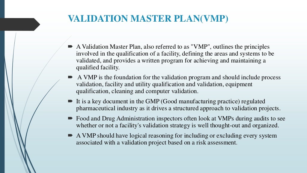 Validation and calibration of master plan