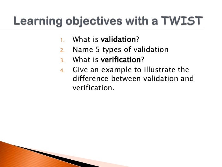 Validation And Verification