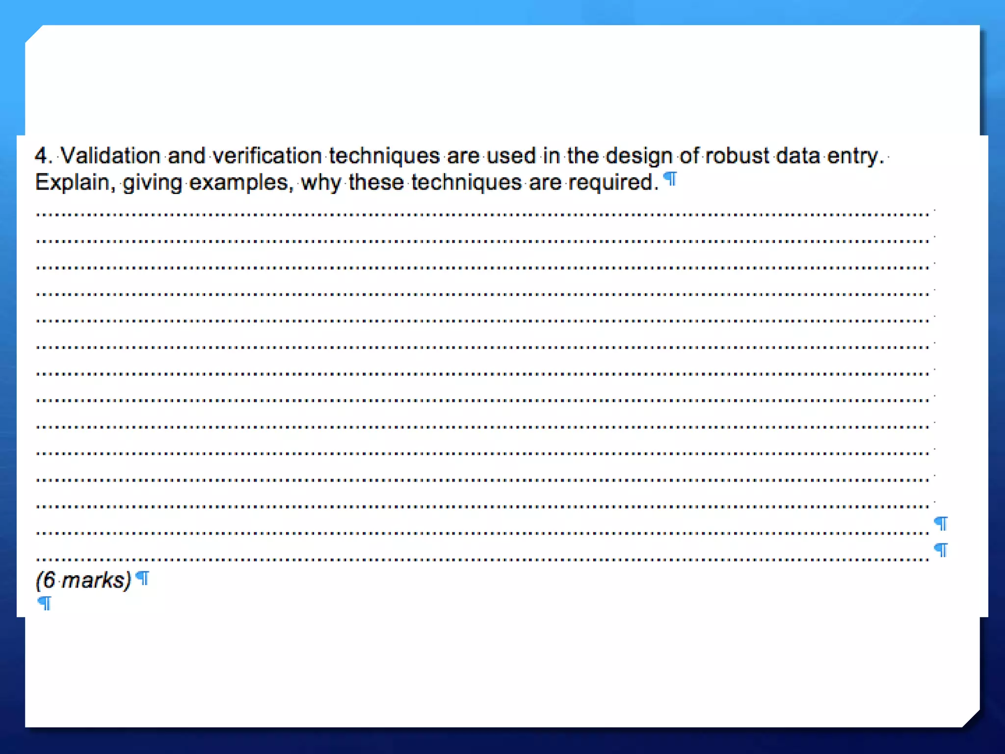 Validation and verification