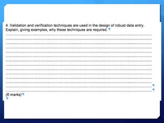 Validation and verification