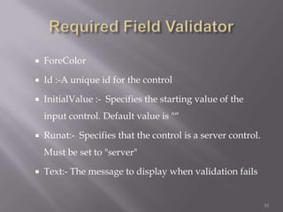 Validation controls in asp | PPTX