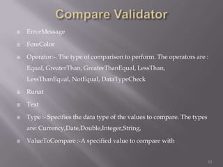 Validation controls in asp | PPTX