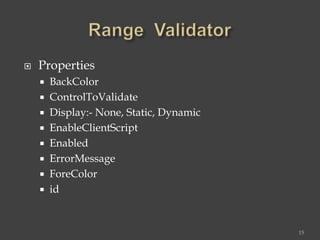 Validation controls in asp | PPTX