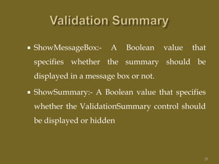 Validation controls in asp | PPTX