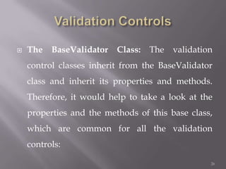 Validation controls in asp | PPTX