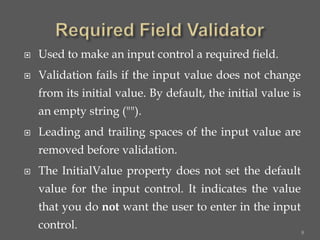 Validation controls in asp | PPTX