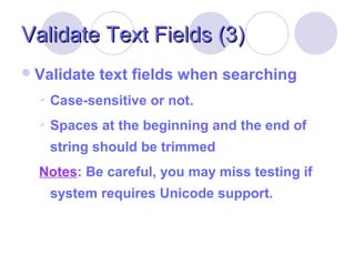 Validation for different kind of data | PPT