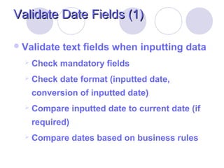 Validation for different kind of data | PPT