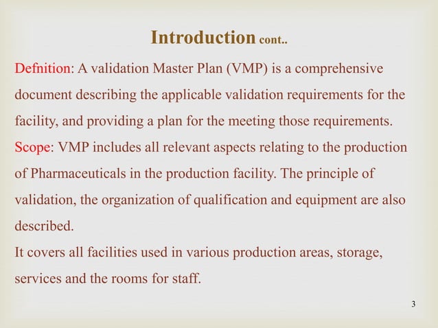 Validation master plan | PPT