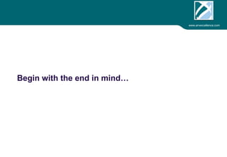 www.arvexcellence.com 
Begin with the end in mind… 
 