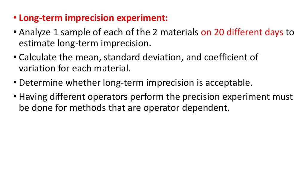 Validation of lab instruments and quantitative test methods