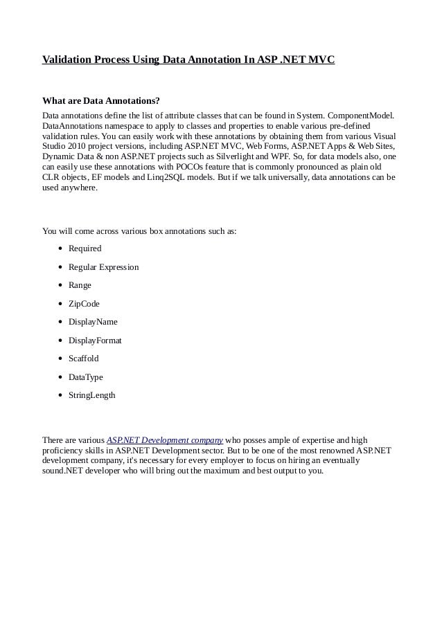 data annotations data annotations