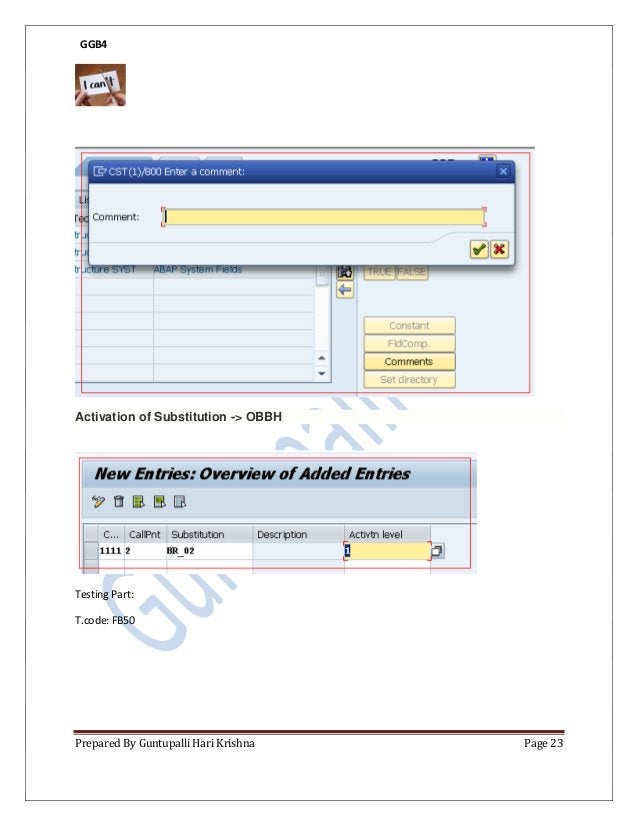 Sap validation and substitution