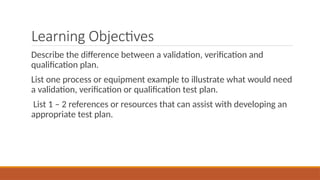 Comprehensive Validation, Verification, and Qualification Plans for ...