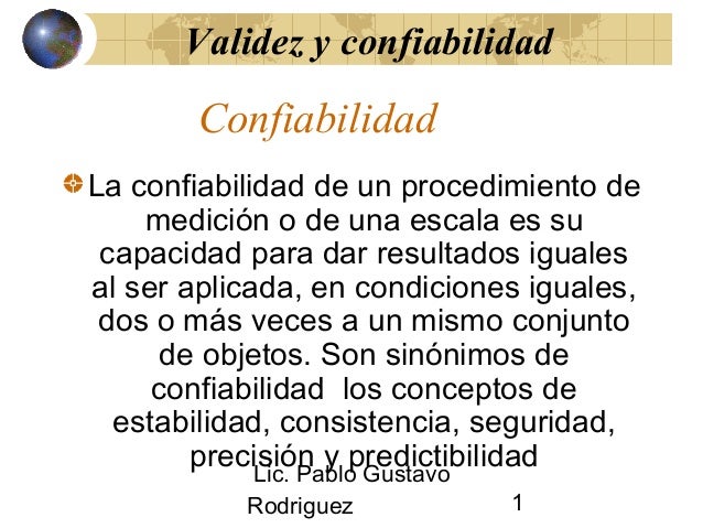 Validez y confiabilidad