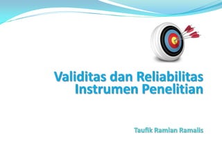 Validitas dan reliabilitas instrumen trr