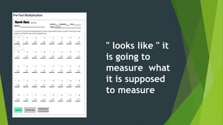 " looks like " it
is going to
measure what
it is supposed
to measure
 