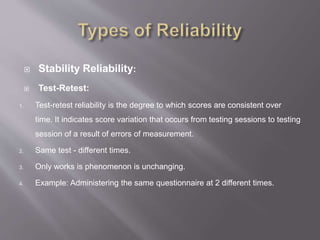Validity and reliability | PPTX