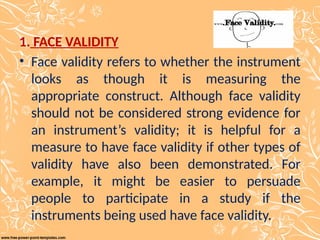 Face Validity Example VALIDITY AND RELIABILITY OF THE TOPIC NURSING RESEARCH.pptx