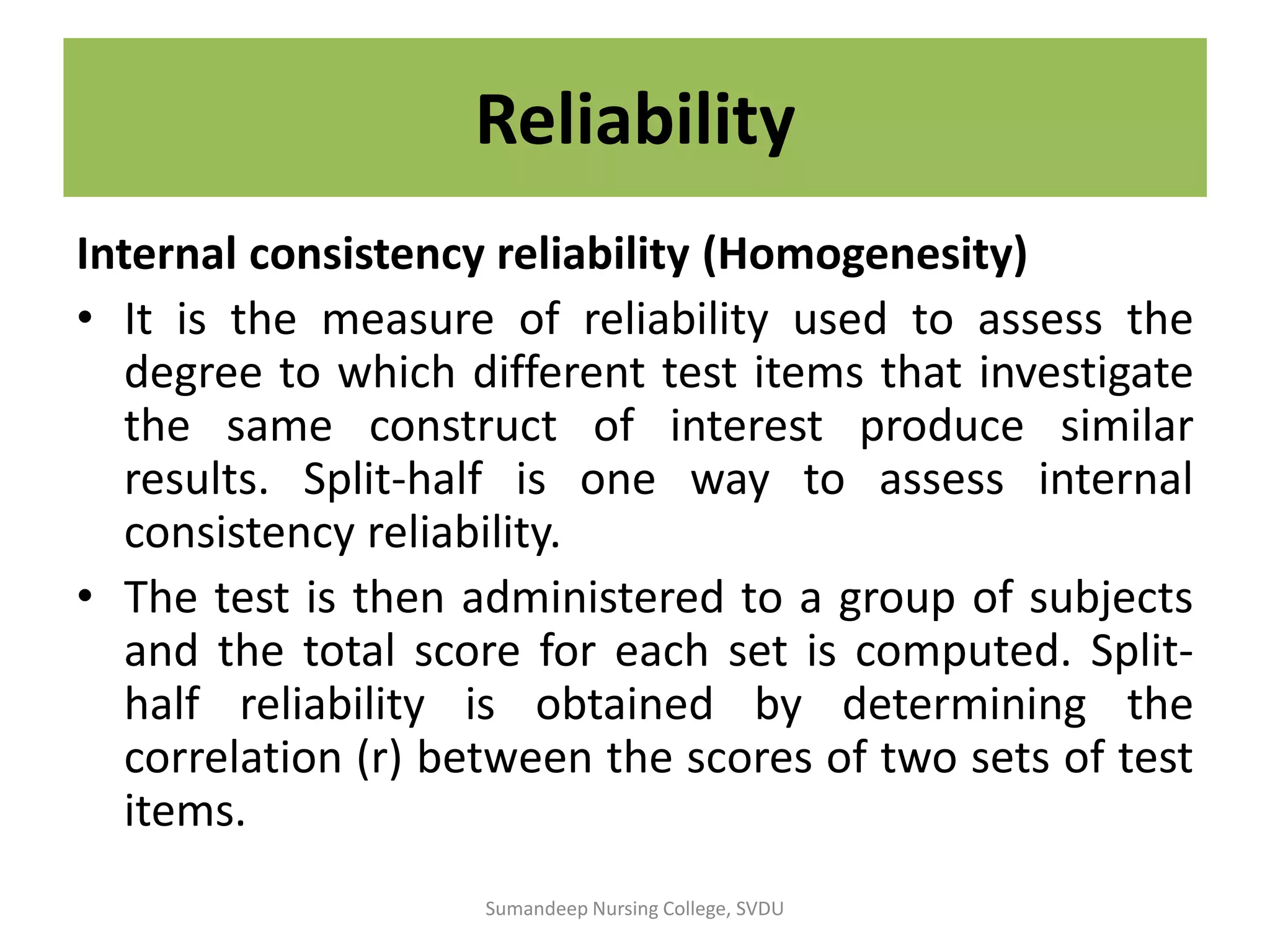 Validity and reliability of the instrument | PDF