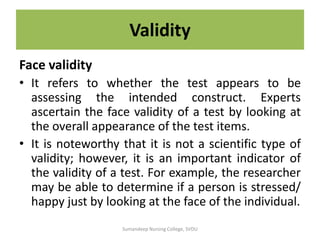 Validity and reliability of the instrument | PDF