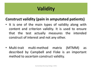 Validity and reliability of the instrument | PDF