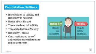 Validity and Reliability Threats and appropriate tool.pptx