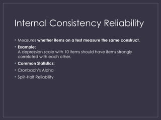 Internal Reliability Example validity and reliability zia ullah.ppt pres | PPT