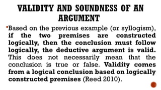Logically Valid Validity and Soundness of an Argument.pptx