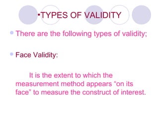 Validity, its types, measurement & factors. | PPT