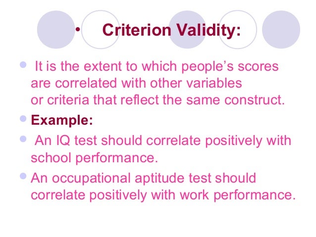 concurrent validity definition psychology example