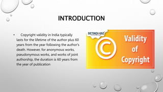 VALIDITY OF COPYRIGHT COPYRIGHT COPYRIGHT | PPTX