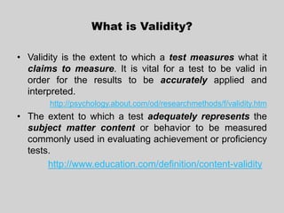 Validity of test | PPT