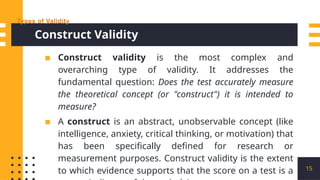 VALIDITY TEST - Prioritizing validity and reliability, assessments ...