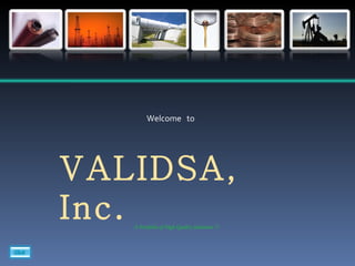 Welcome  to VALIDSA, Inc. A Portfolio of High Quality Solutions !!! 