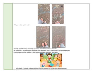  Rugen y saltan hasta la meta.
- Después de que hicieron el recorrido de los caminos enredados, realizamos la relajación.
- Se proporciona a los niños una hoja de papel de reúso para que los niños lo doblen varias de las formas que deseen.
- Cuando hayan terminado de doblar el papel, soplan dentro de él suavemente varias veces.
- Para finalizar la actividad, se proporciona hojas para que dibujen lo que más les gustó del juego realizado.
 
