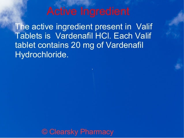 Active ingredient in levitra