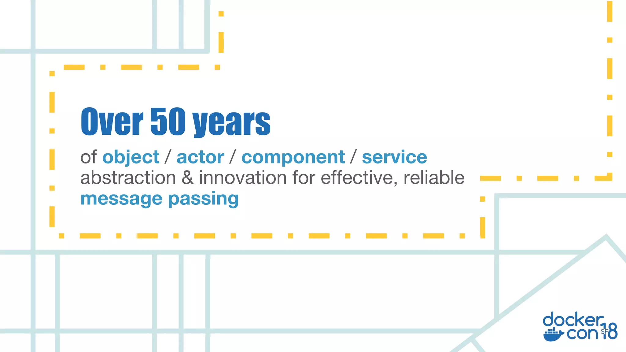 v
of object / actor / component / service
abstraction & innovation for effective, reliable
message passing
Over 50 years
 