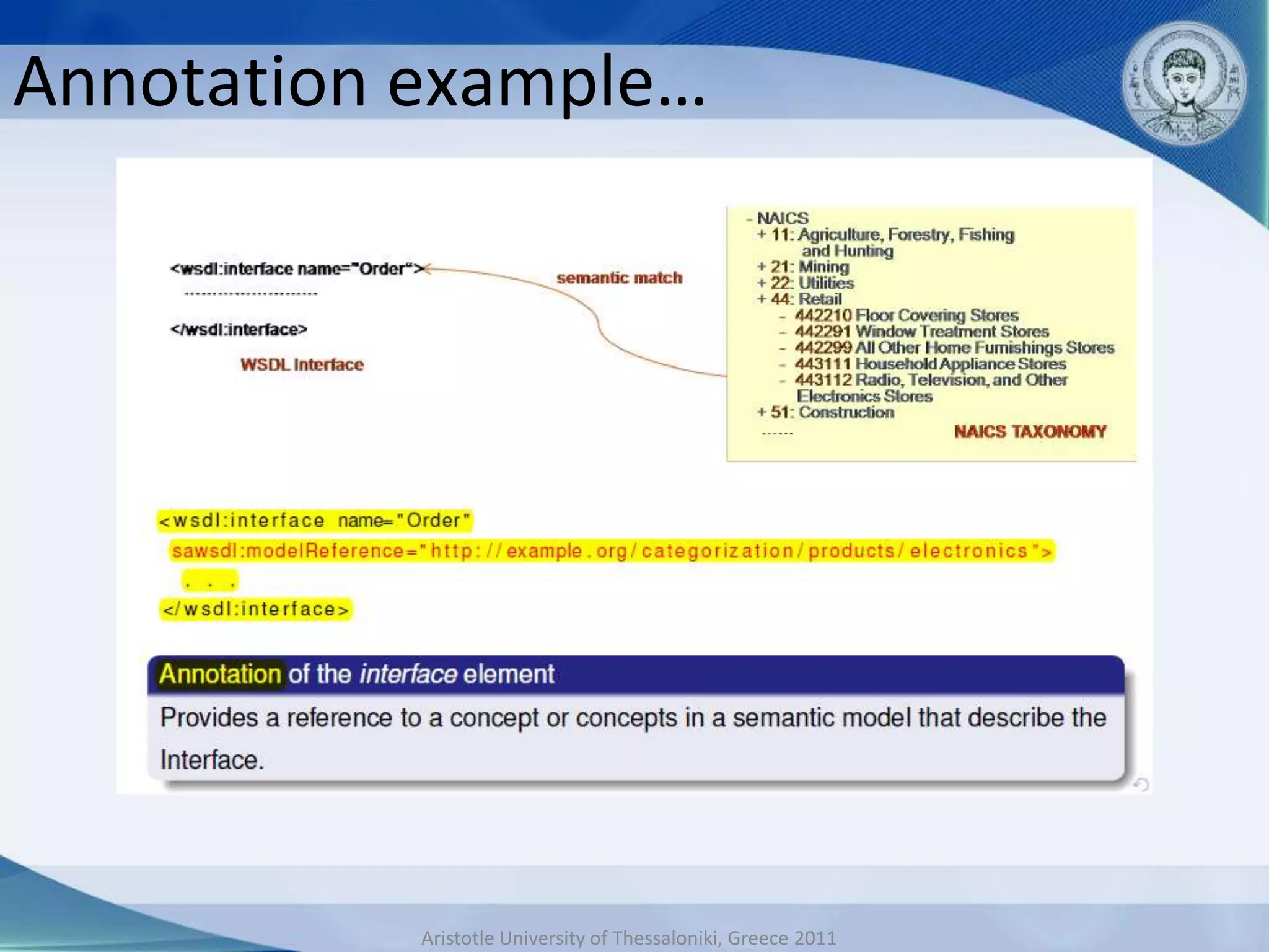 Annotation example…




           Aristotle University of Thessaloniki, Greece 2011
 