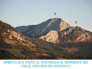 AMBOTO (2) E IPIZTE (3), DOS MOLES AL NOROESTE DEL VALLE. COLLADO DE LEZIAGA (1) 
