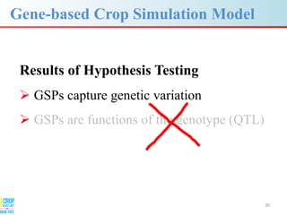 Advances in gene-based crop modeling