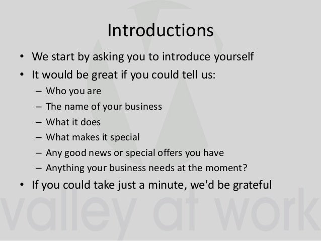 Meeting Introductions Gallery