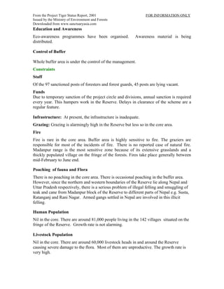 Valmiki Tiger Project report India