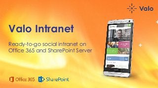 Valo Intranet
Ready-to-go social intranet on
Office 365 and SharePoint Server
 